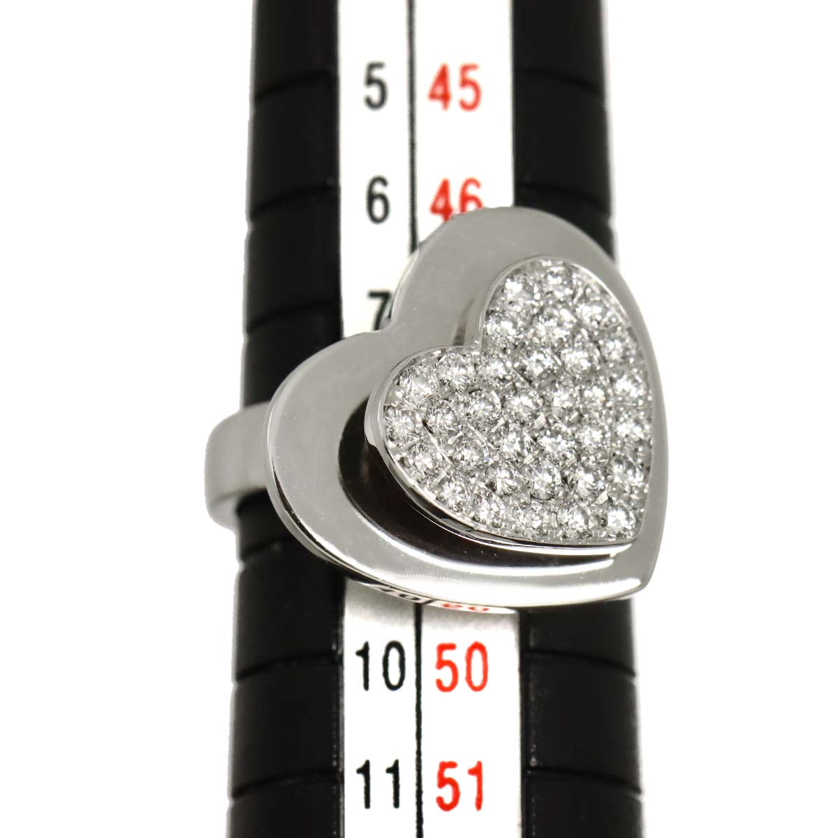 Heartbeat Diamond Ring 18K WG 750 size49 4.5(US)