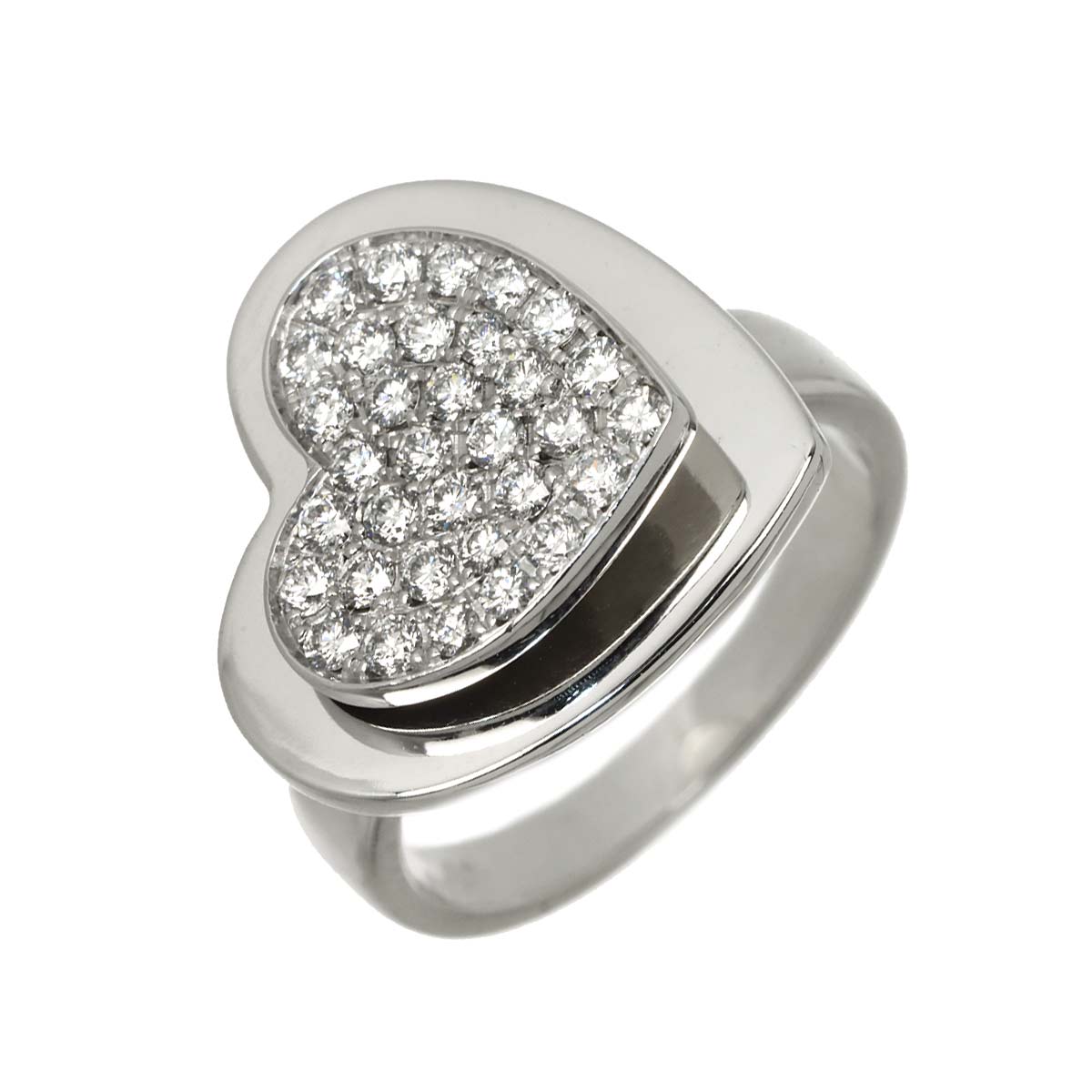 Heartbeat Diamond Ring 18K WG 750 size49 4.5(US)