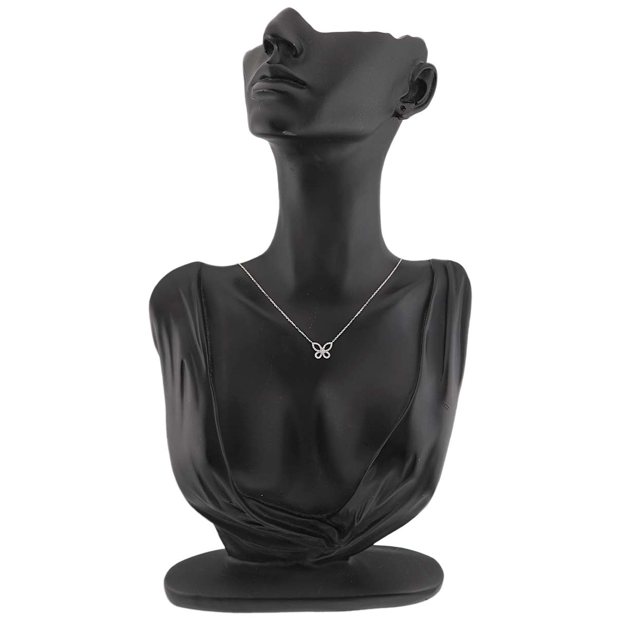 Mini Butterfly Silhouette Diamond Necklace 18K WG 750