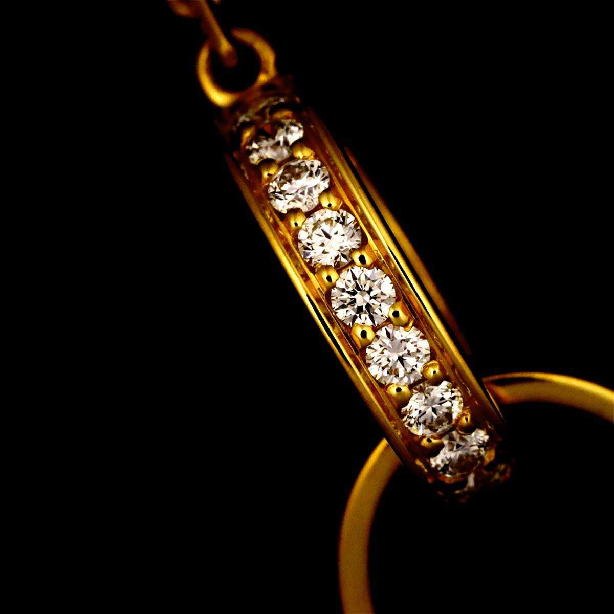Baby Love semi pave Diamond Necklace 18K YG Yellow Gold 750