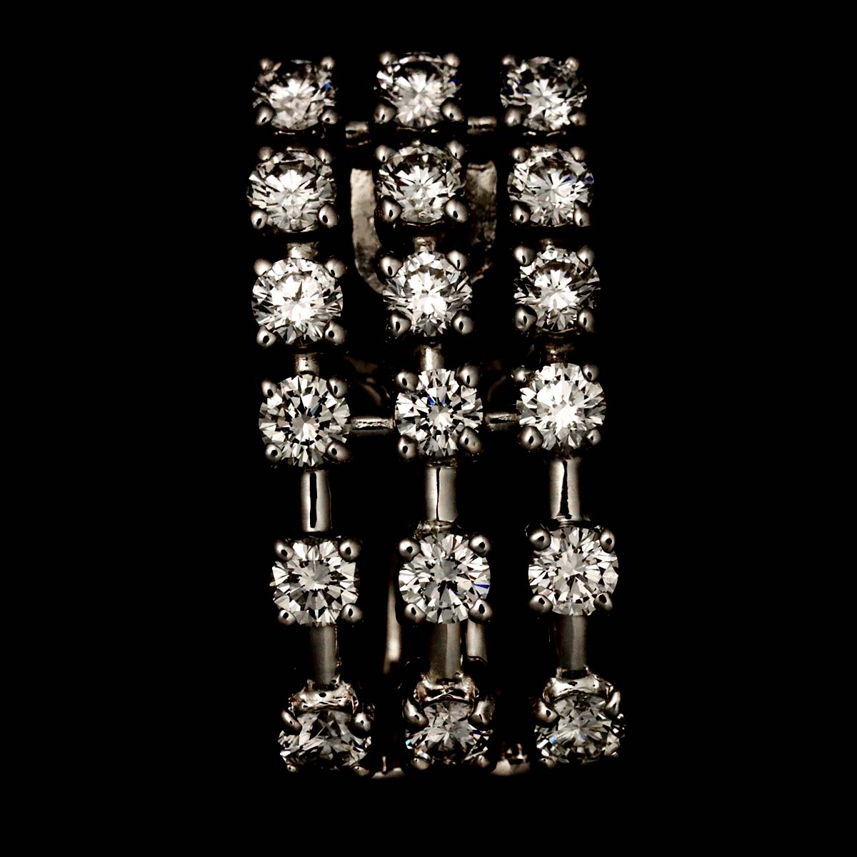 Diamond 0.57ct/0.57ct Earrings Clip on 18K White Gold 750