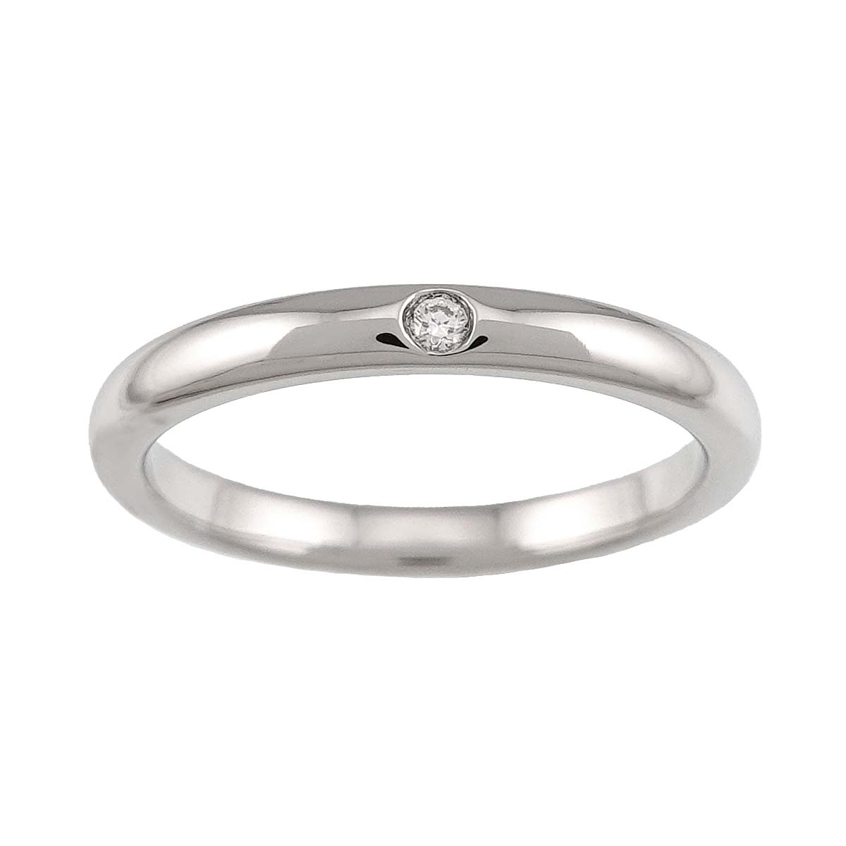 Stacking Band Ring Diamond 1P Pt Size6.75(US)