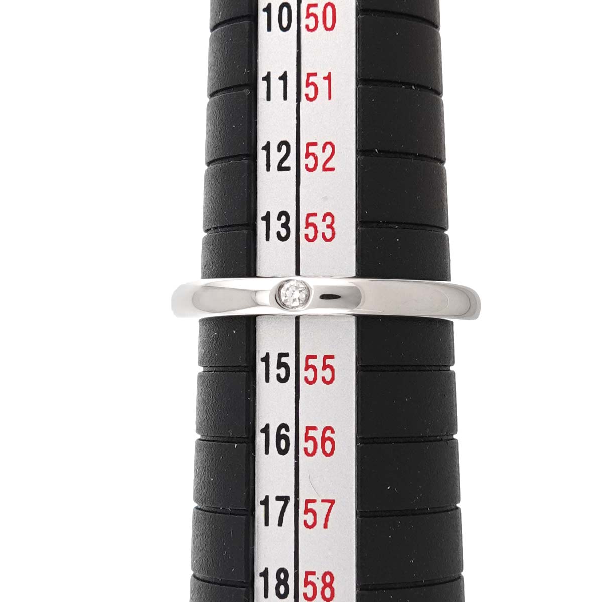 Stacking Band Ring Diamond 1P Pt Size6.75(US)