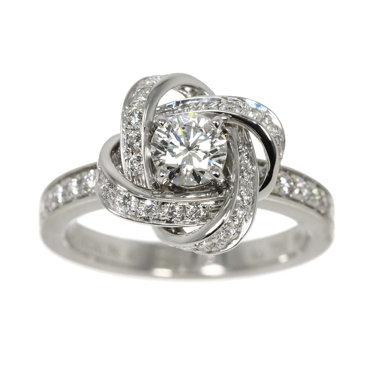 PIVOINE Diamond 0.40ct F/VS1/3EX Ring 18K WG Size49 4.75-5US