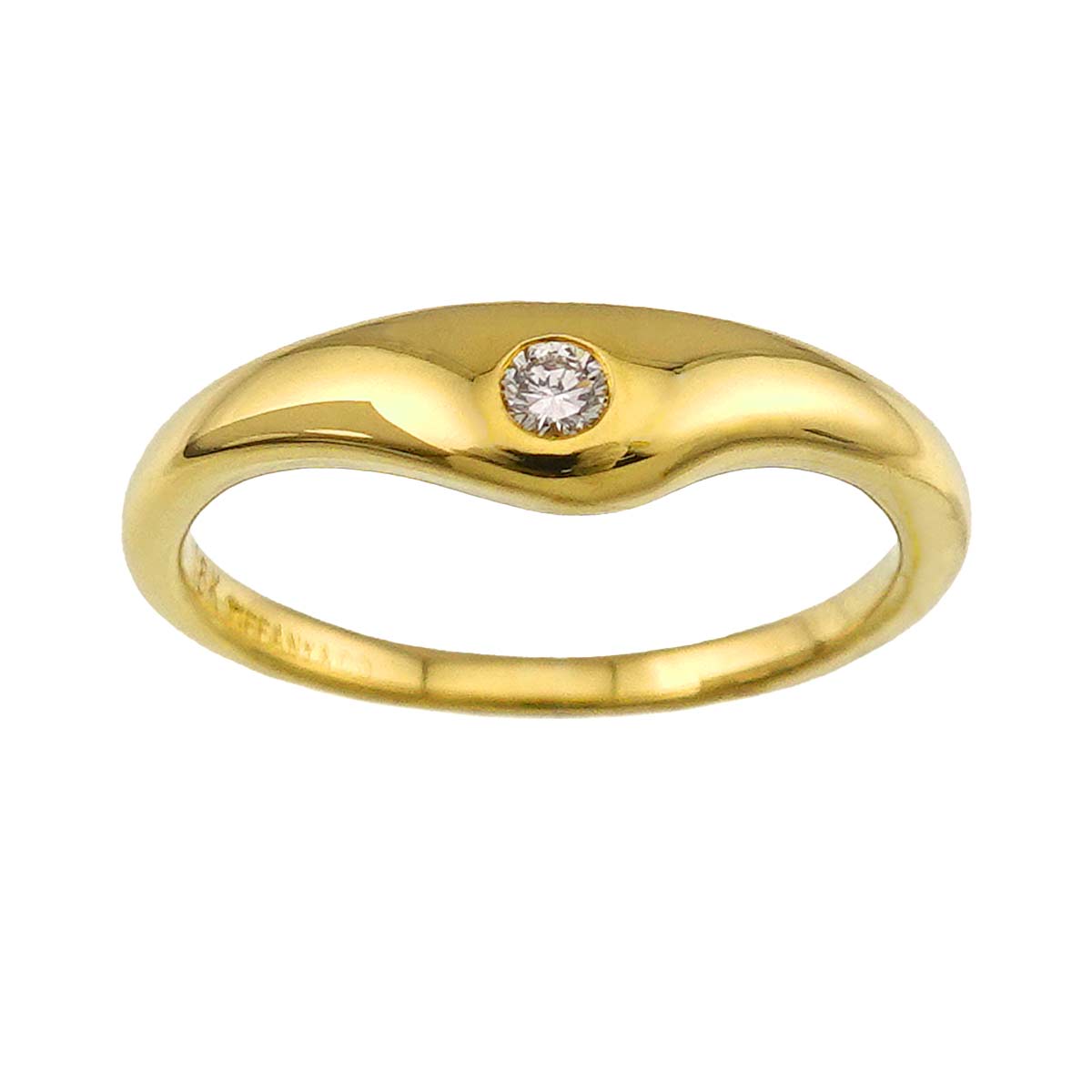 Diamond 1P Ring 18K Yellow Gold 750 Size4-4.5(US)