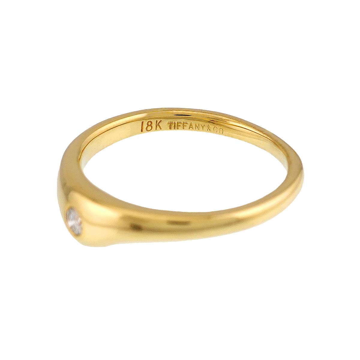 Diamond 1P Ring 18K Yellow Gold 750 Size4-4.5(US)