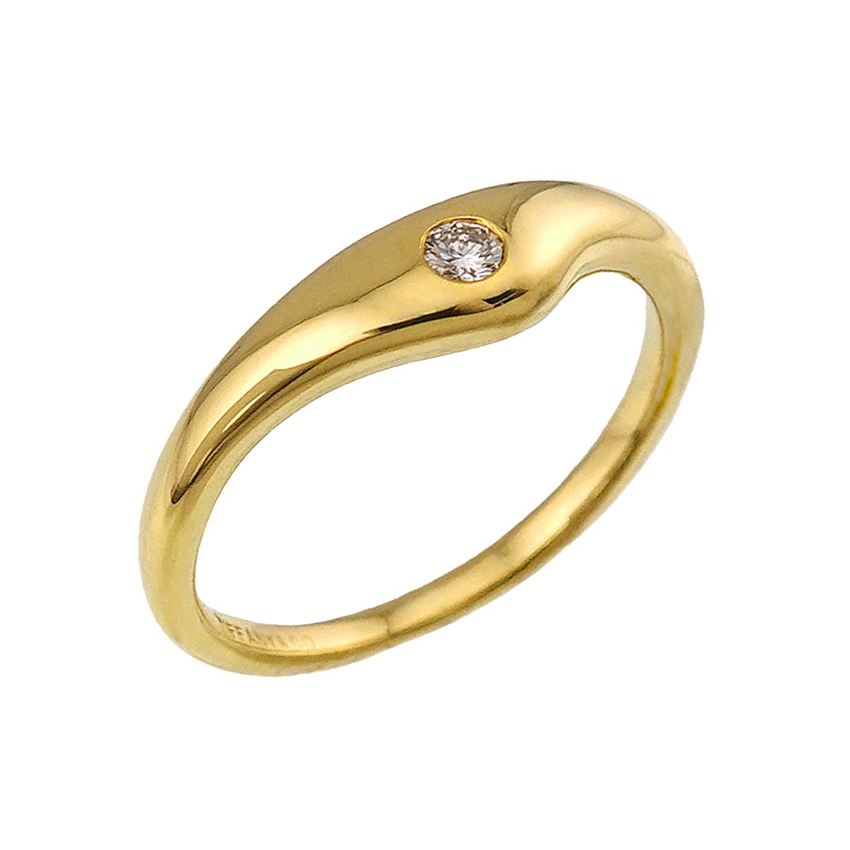 Diamond 1P Ring 18K Yellow Gold 750 Size4-4.5(US)