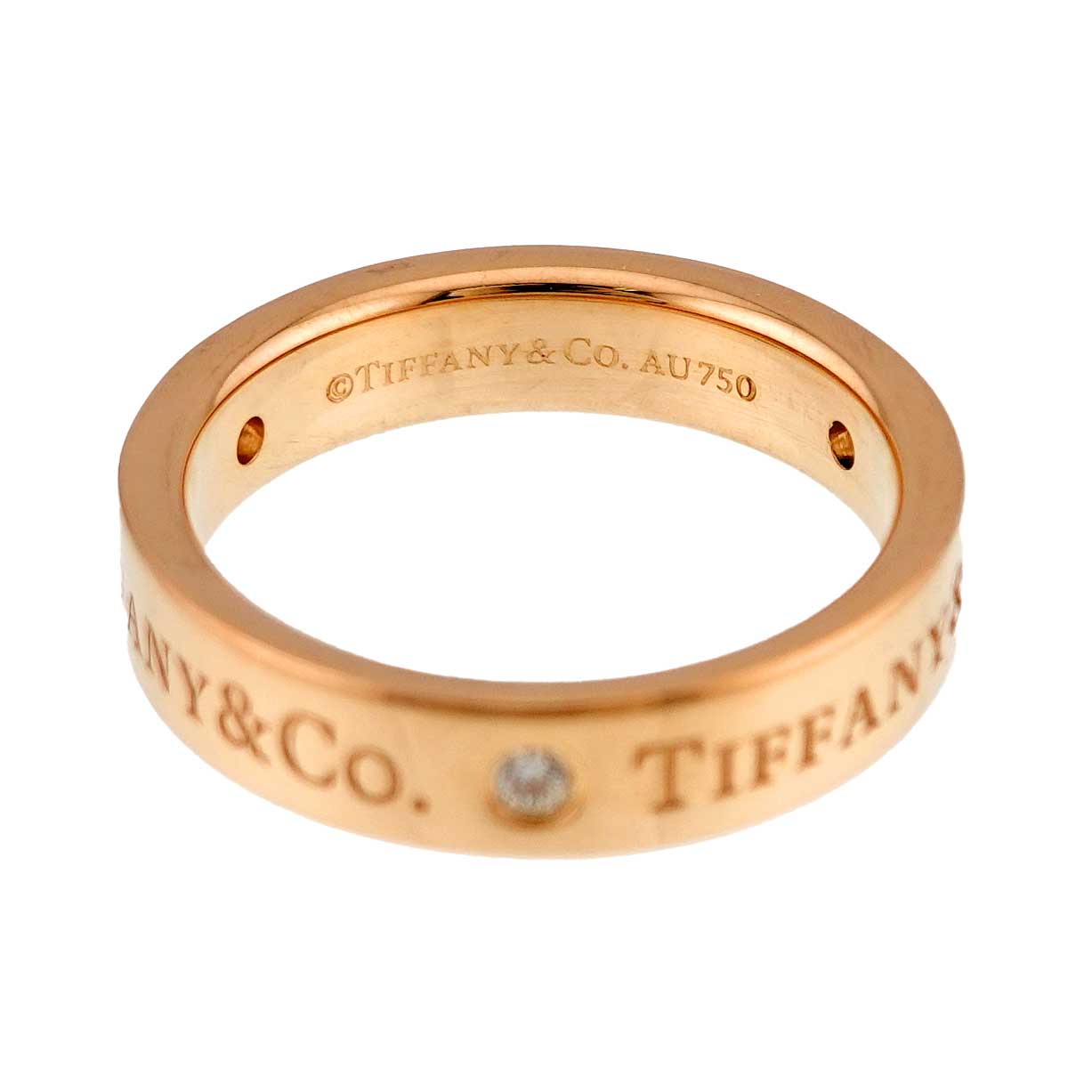 Diamond Ring 18K Pink Gold 750 size4-4.5(US)