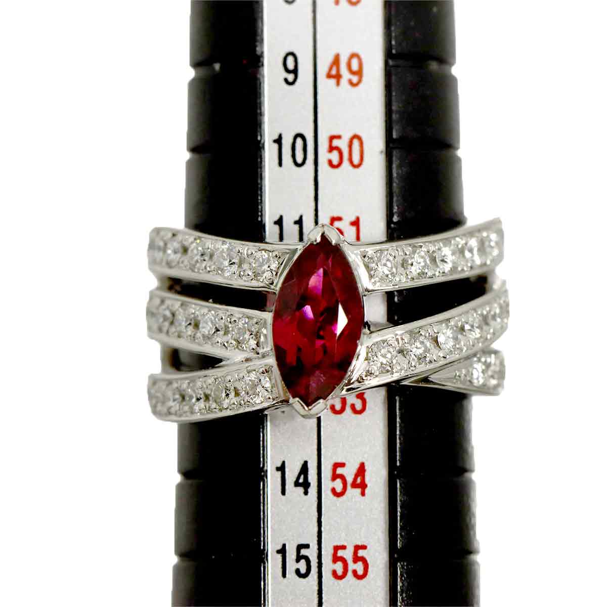 Tourmaline 0.94ct Diamond 0.71ct Ring Platinum size5.75-6(US)