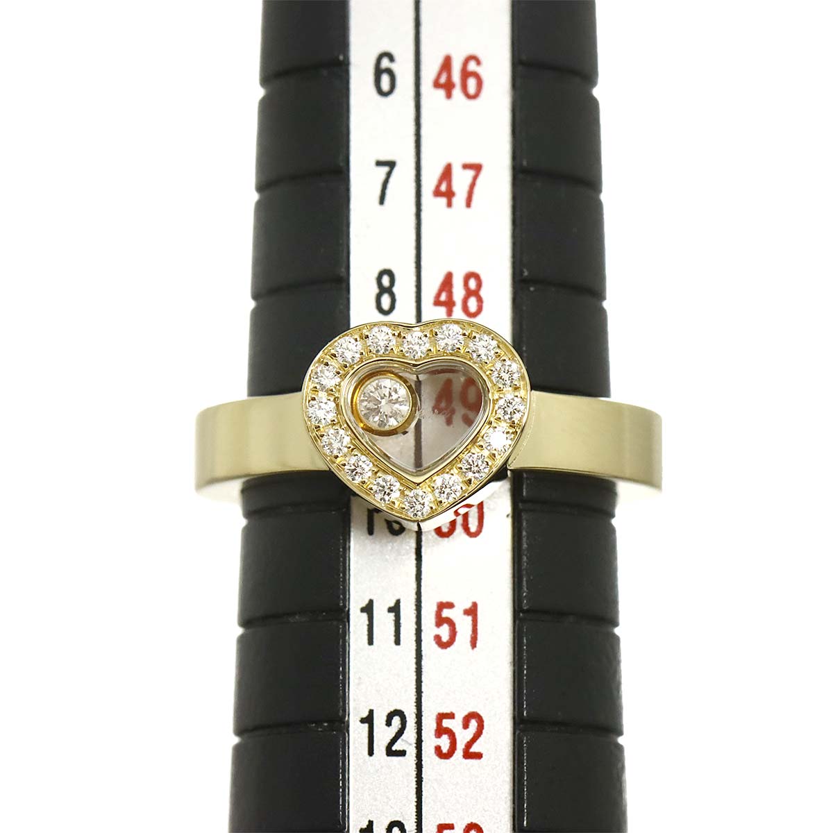 Happy Diamond Heart Ring 18K YG 750 Size4.75-5(US)