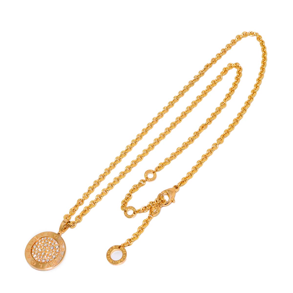 BVLGARI BVLGARI Pave Diamond Necklace 18K Pink Gold 750