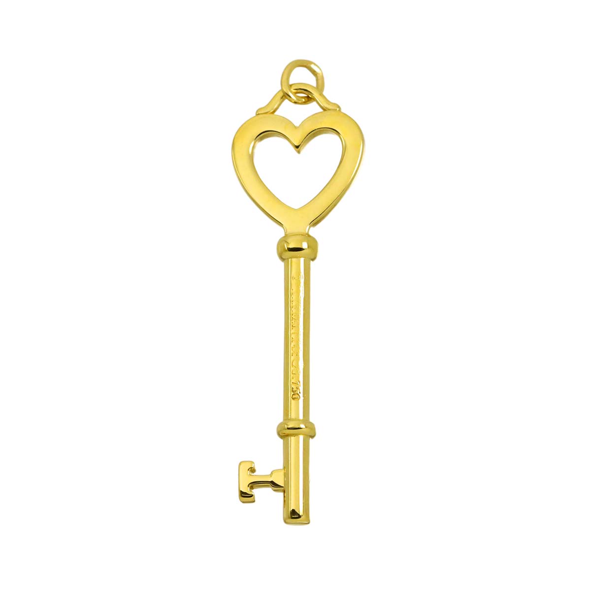 Heart Key Pendant Top 18K Yellow Gold 750