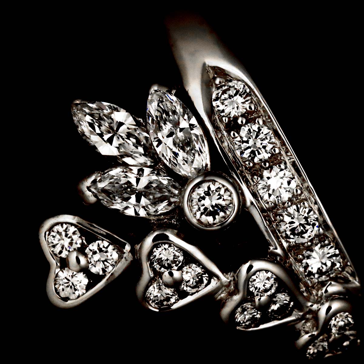 Diamond 0.43ct Ring 18K WG 750 Size7.75-8(US)