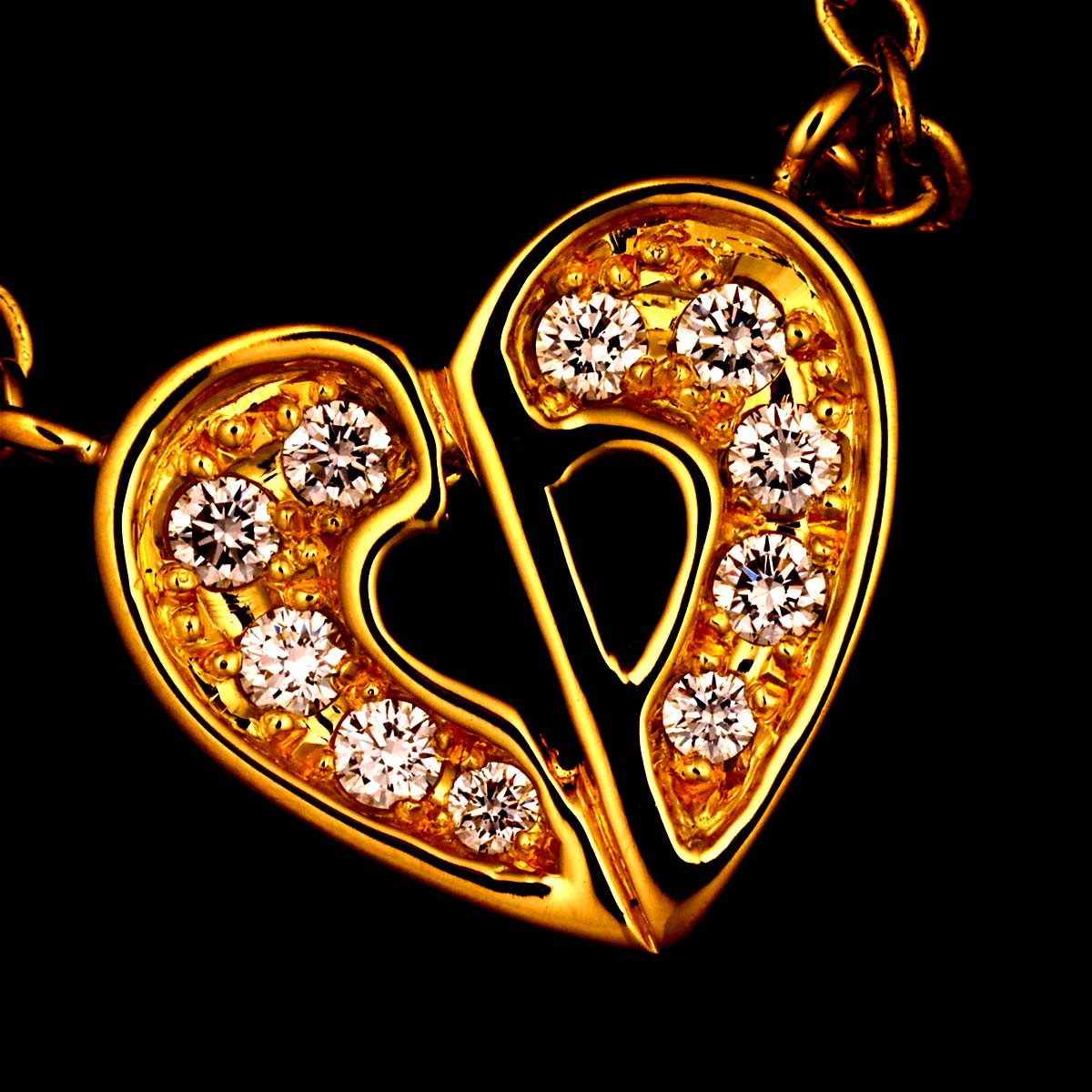 Diamond Necklace 18K Yellow Gold 750