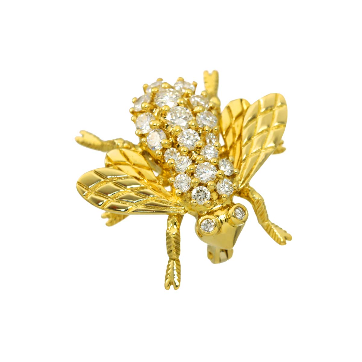 Diamond 0.74ct Brooch 18K YG 750