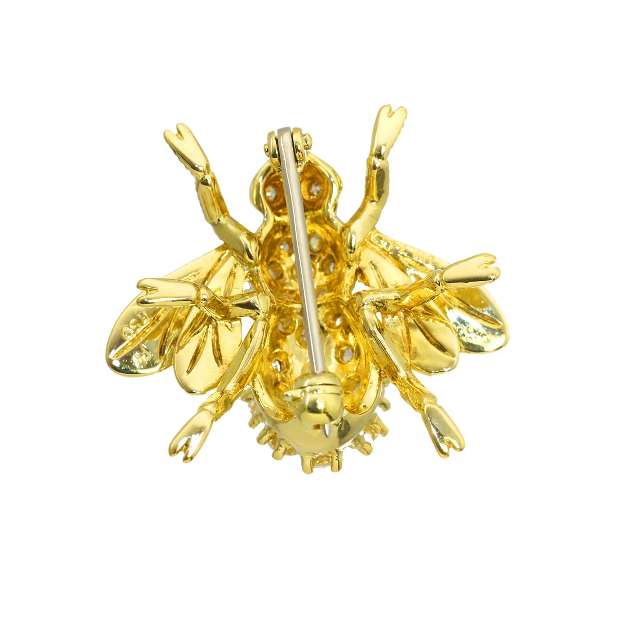 Diamond 0.74ct Brooch 18K YG 750