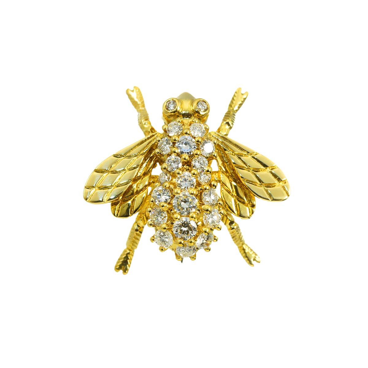 Diamond 0.74ct Brooch 18K YG 750