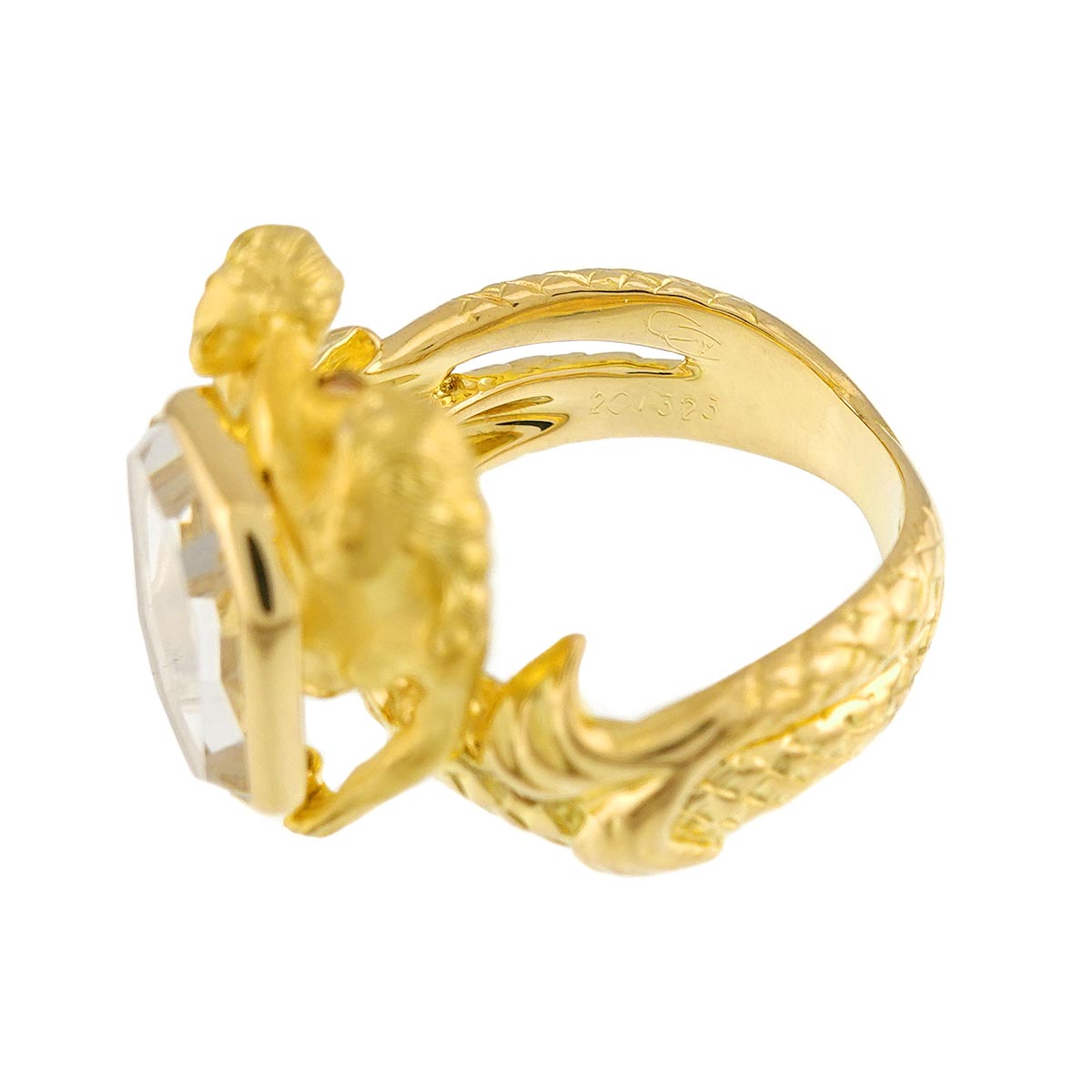 crystal Ring K18 YG 750 Size5.75-6(US)
