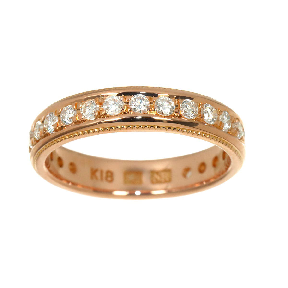 Diamond 0.68ct Ring 18K PG 750 Size5.5-5.75(US)