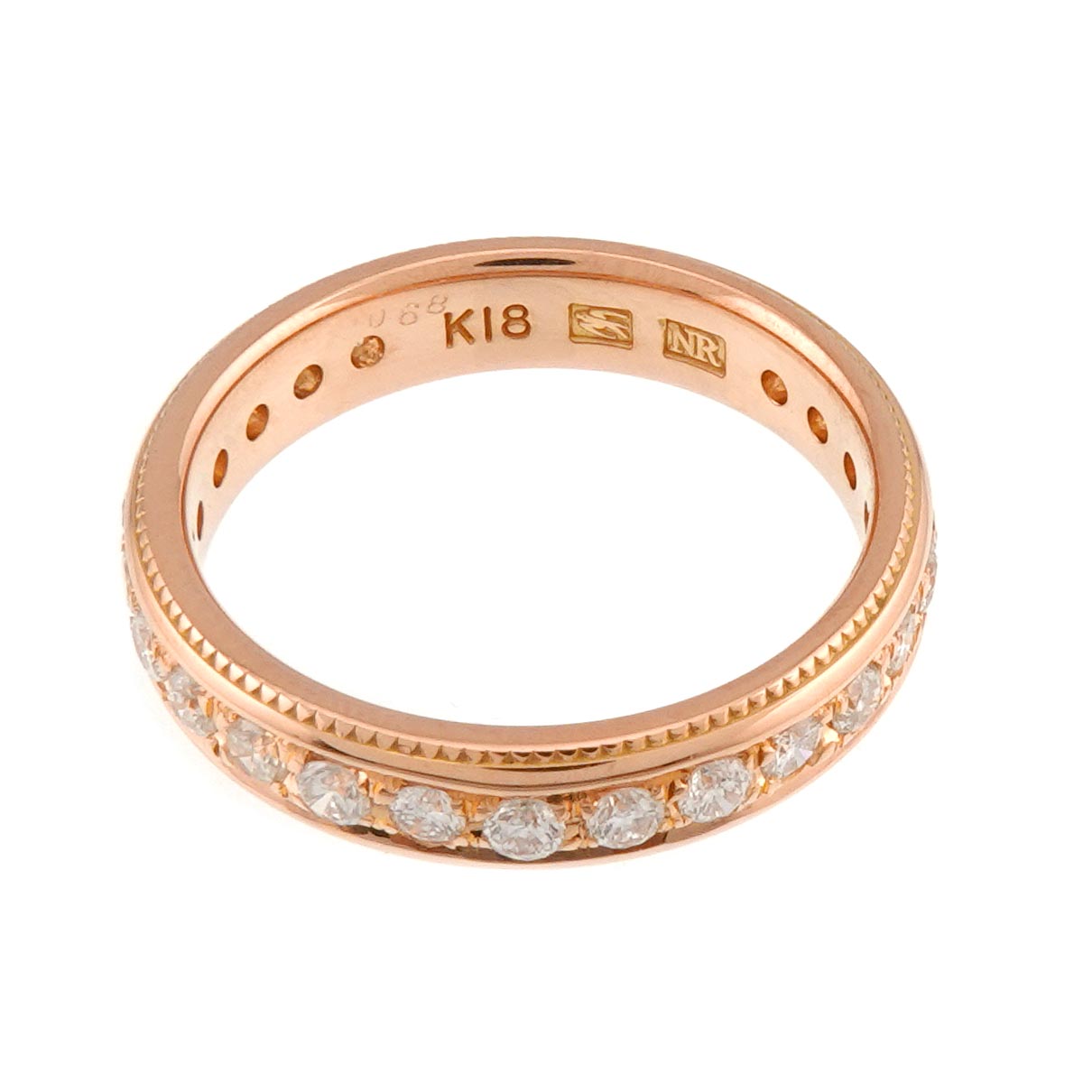 Diamond 0.68ct Ring 18K PG 750 Size5.5-5.75(US)