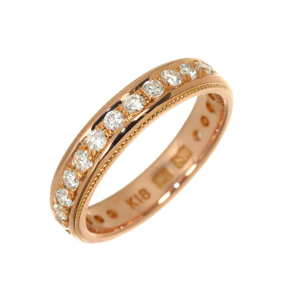 Diamond 0.68ct Ring 18K PG 750 Size5.5-5.75(US)