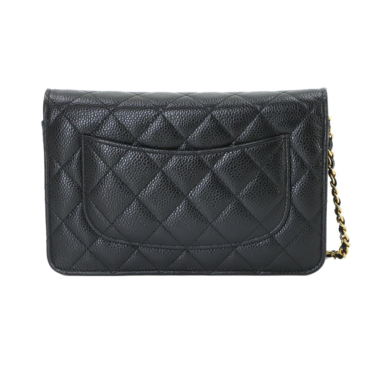 Matelasse Classic Chain Wallet Leather Black AP0250