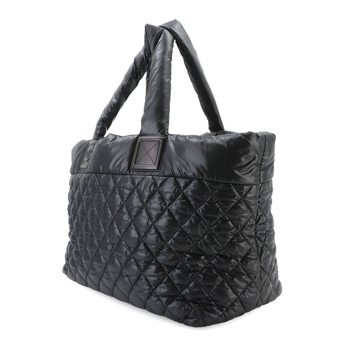 Coco Cocoon Medium Tote Bag Nylon Leather Black A48611 Purse