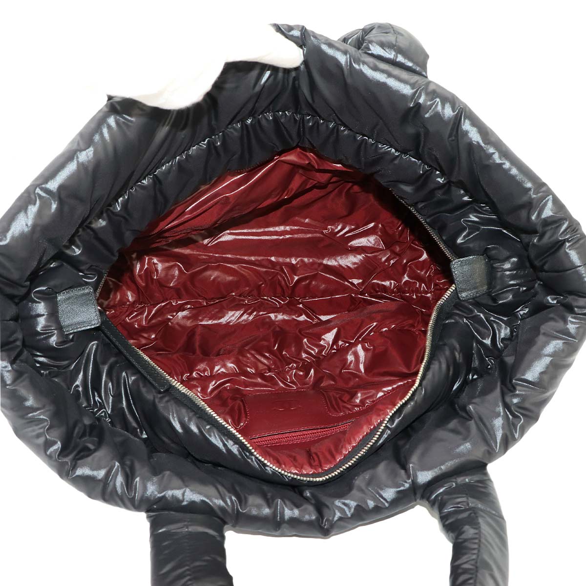 Coco Cocoon Medium Tote Bag Nylon Leather Black A48611 Purse