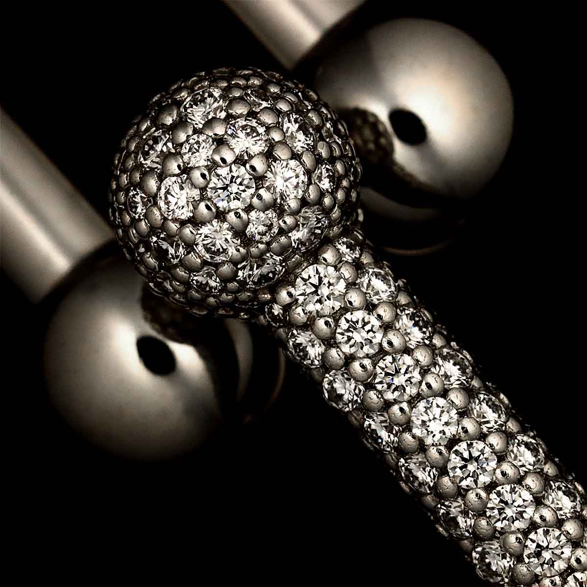 HardWear Diamond Earrings Pierced 18K White Gold 750