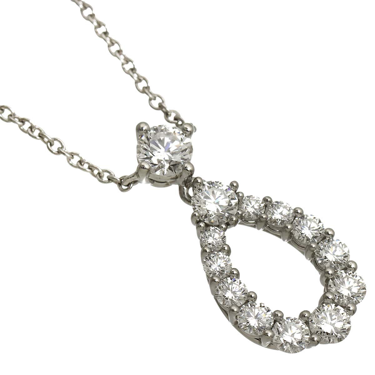 Loop Diamond Medium Necklace Pt
