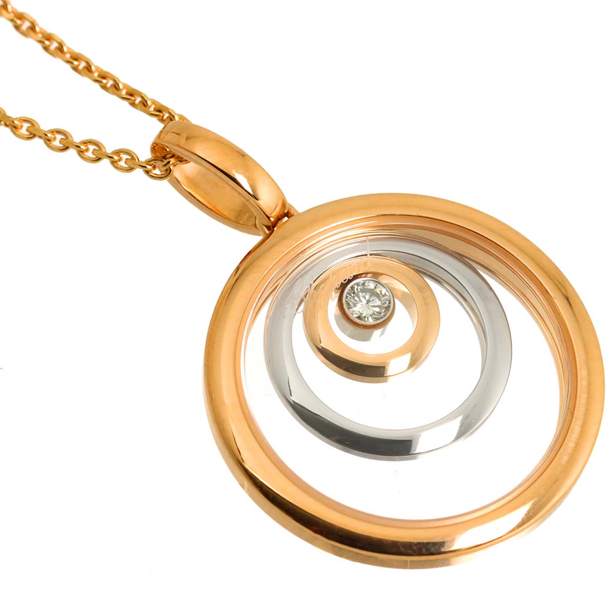 Happy Spirit Diamond Necklace 18K WG PG 750
