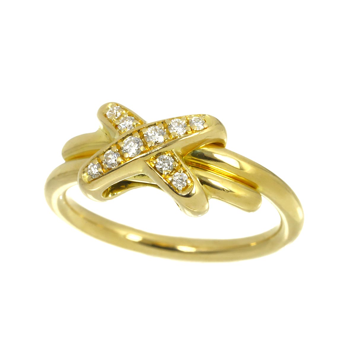 Jeux de Liens Diamond Ring 18K YG 750 size50 5.25(US)