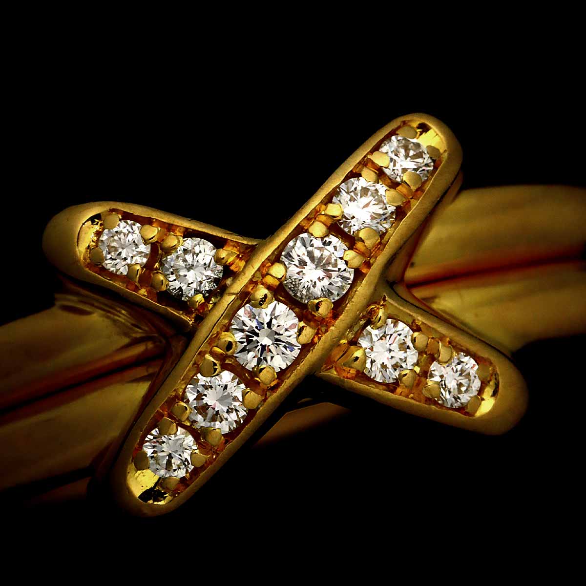 Jeux de Liens Diamond Ring 18K YG 750 size50 5.25(US)