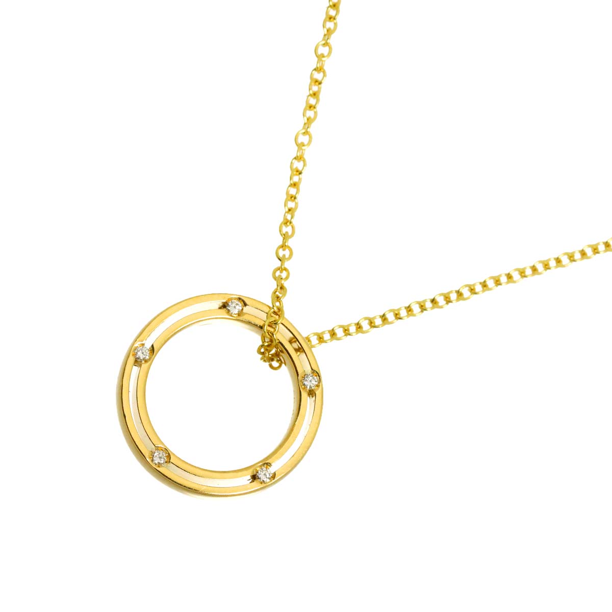 D-SIDE Diamond 10P Necklace 18K Yellow Gold 750