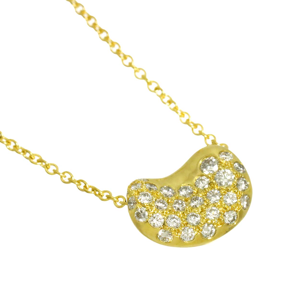 Bean Diamond Necklace 18K Yellow Gold 750