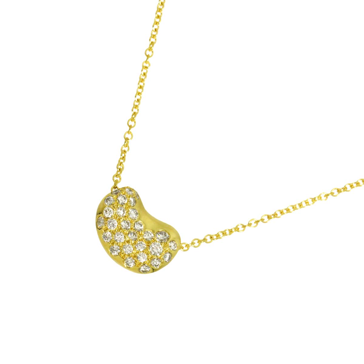 Bean Diamond Necklace 18K Yellow Gold 750