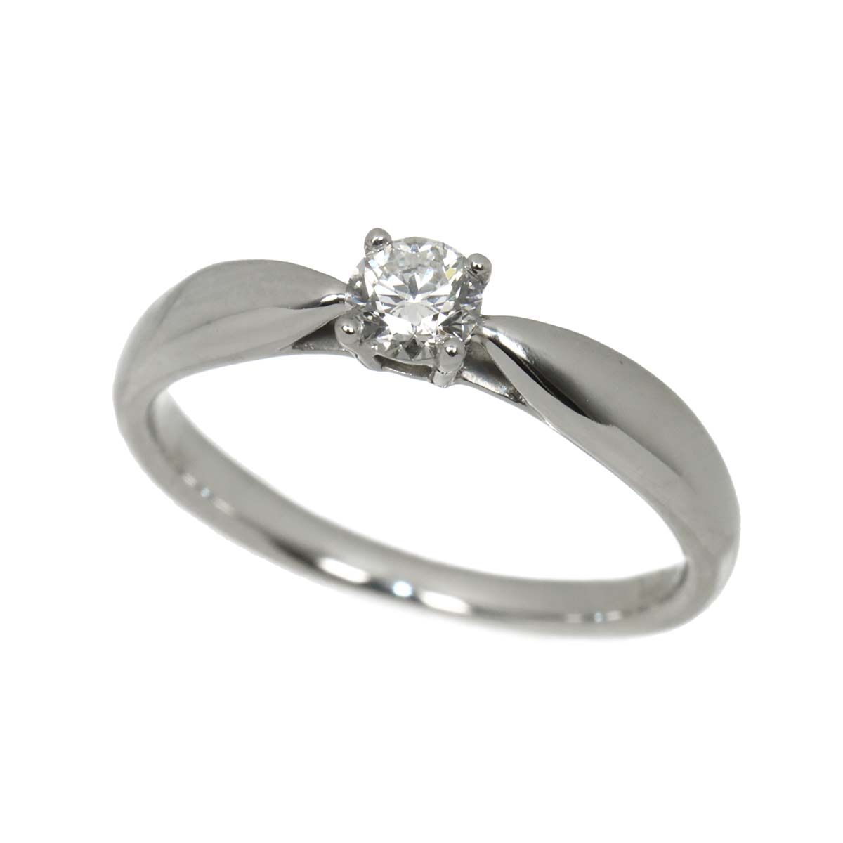 Diamond 0.18ct H/VS2/3EX Ring Pt Platinum Size4(US)