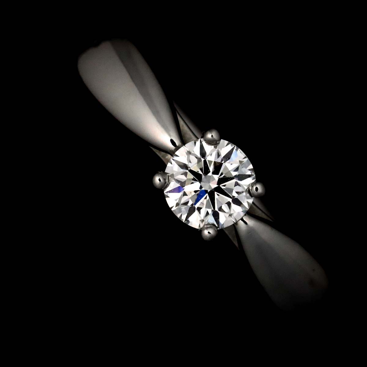 Diamond 0.18ct H/VS2/3EX Ring Pt Platinum Size4(US)