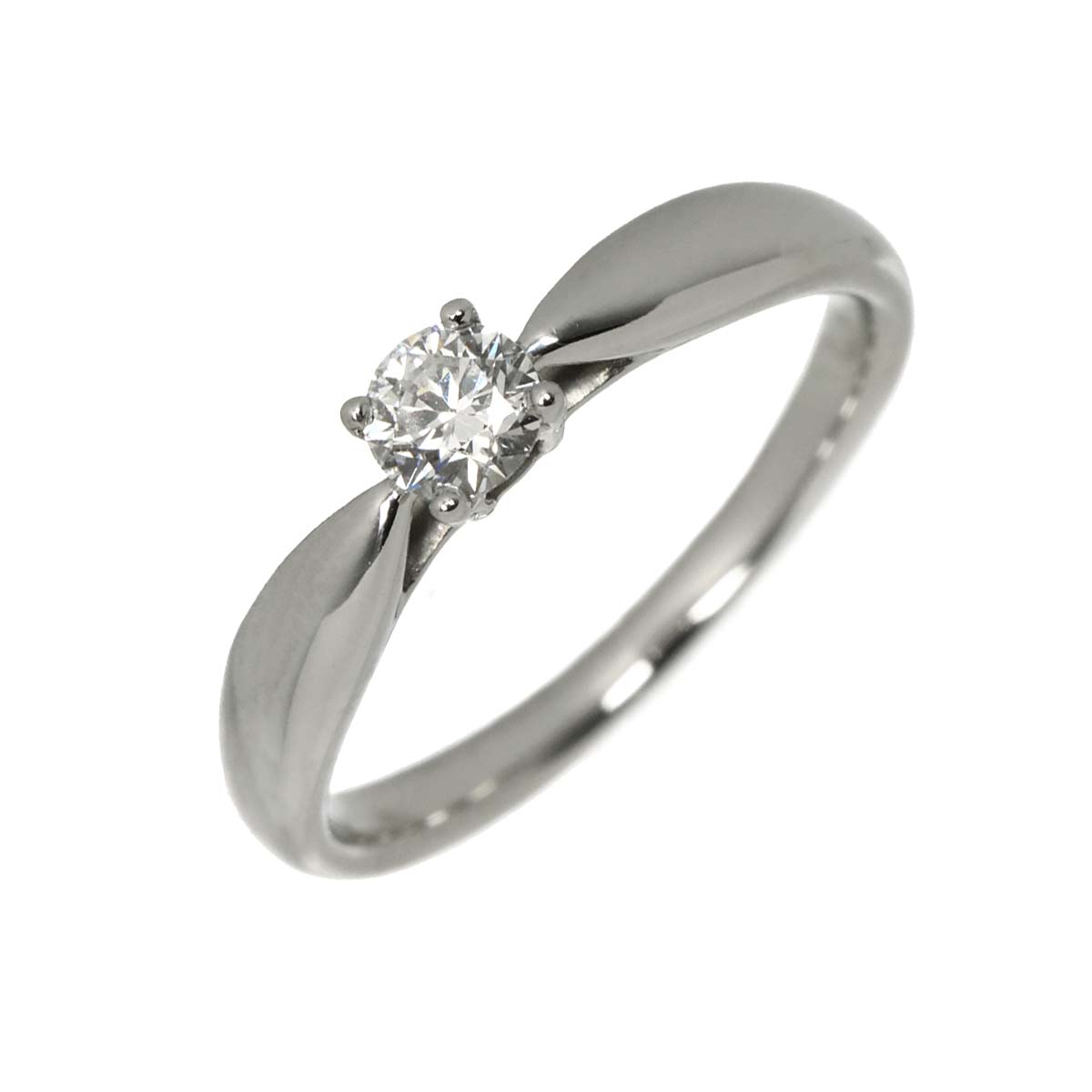 Diamond 0.18ct H/VS2/3EX Ring Pt Platinum Size4(US)