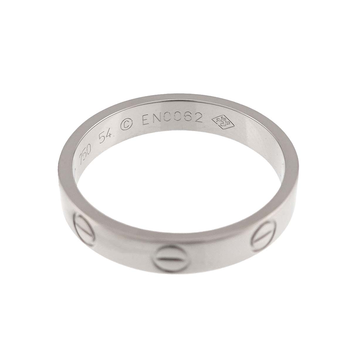 Mini Love Ring 18K White Gold 750 size54 6.75(US)