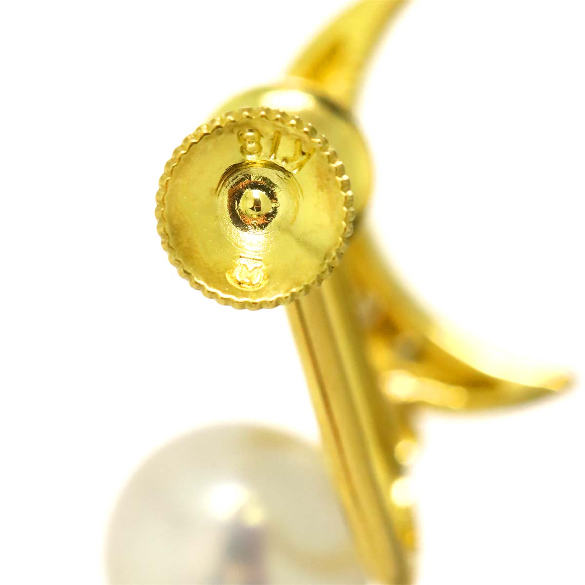 Akoya Pearl 7.0mm Diamond Earrings 18K Yellow Gold 750