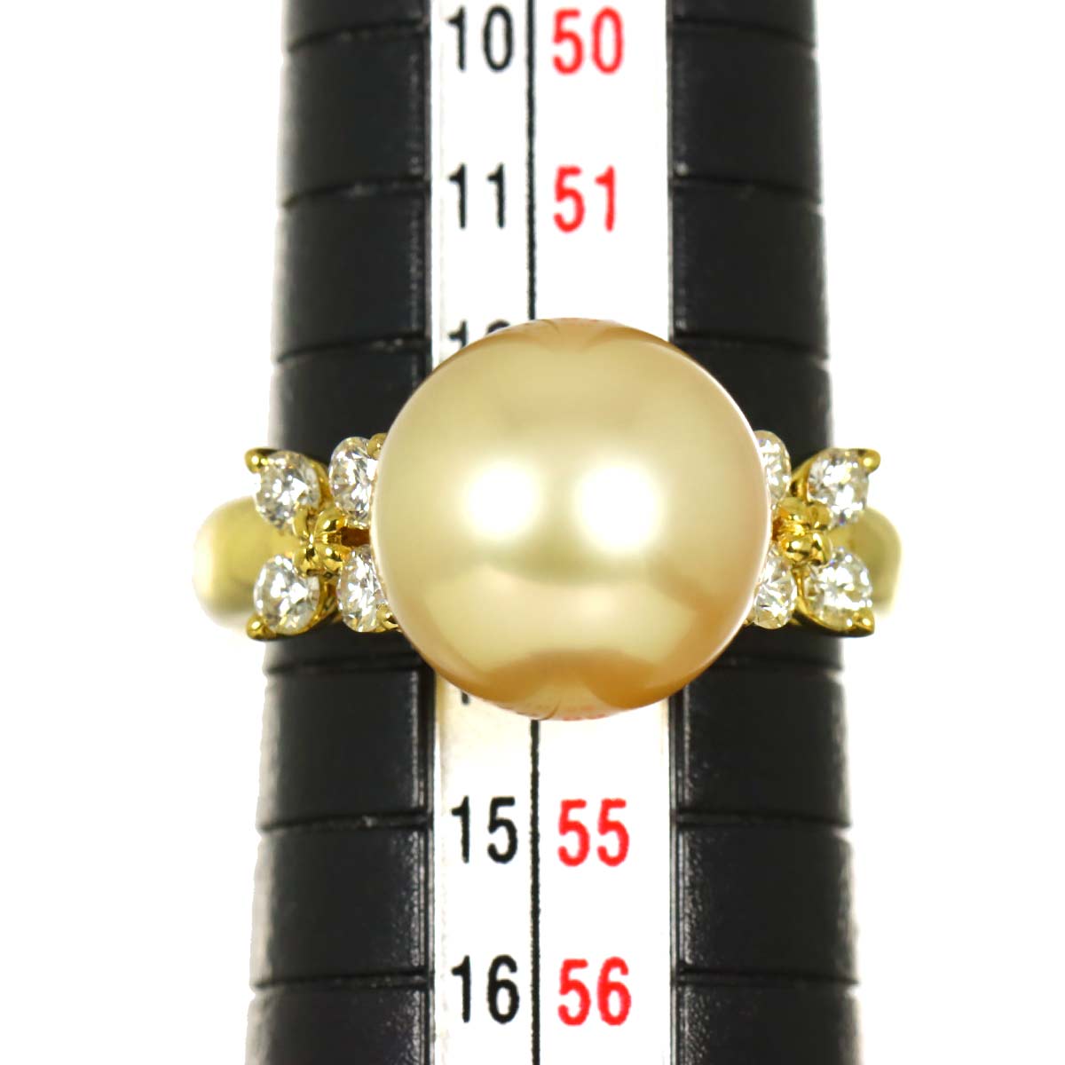 South Sea pearl Diamond 0.43ct Ring 18K YG 750 size6.5-6.75(US)