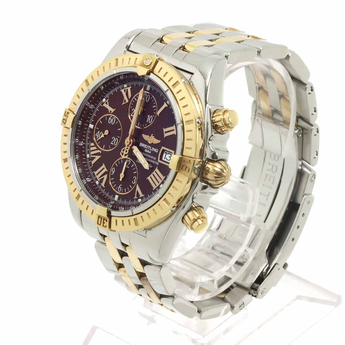 Chronomat Evolution C13356 bordeaux Dial Pink Gold Mens