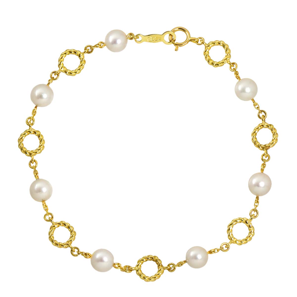 Akoya Pearl 5.3-5.0mm Bracelet 18K YG 750