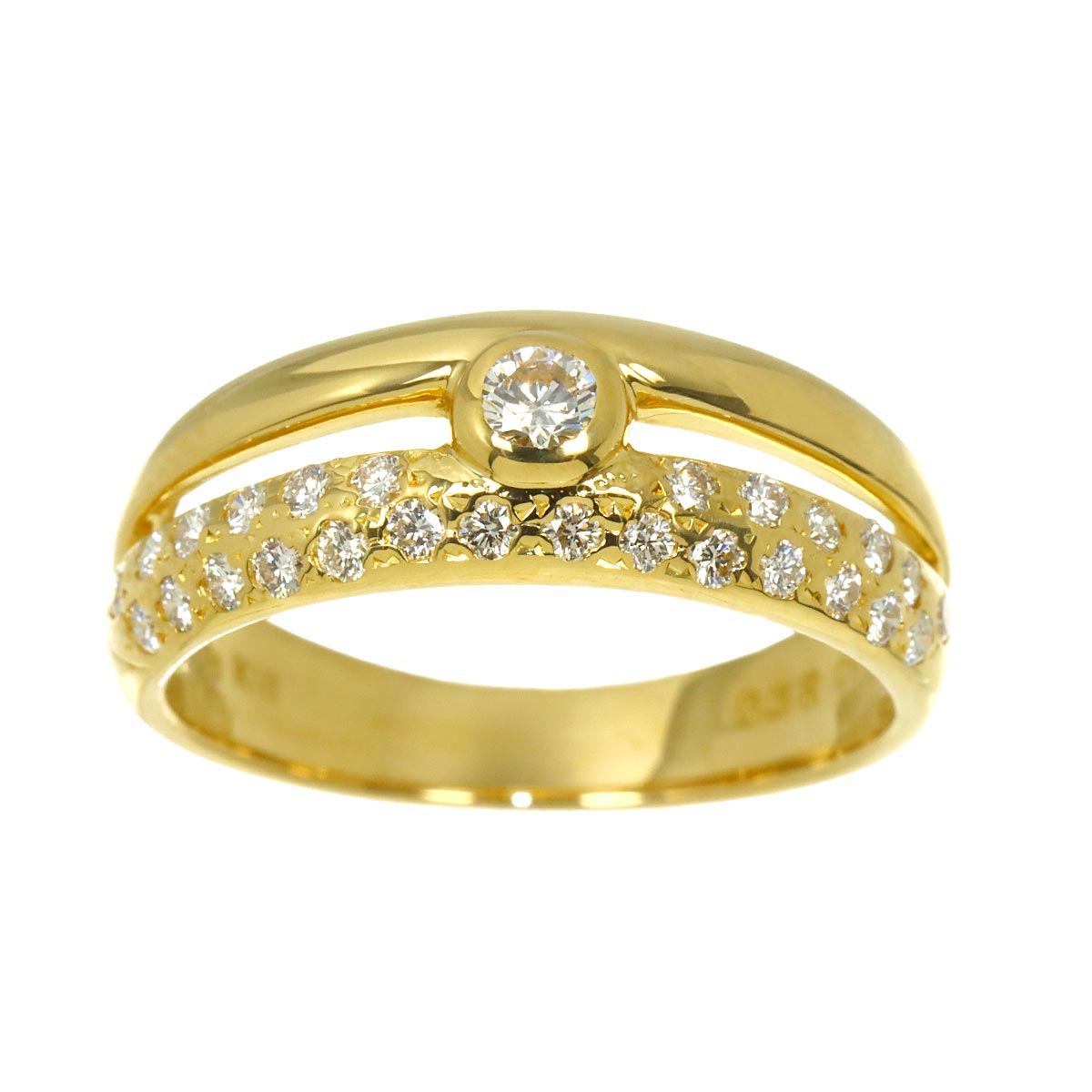 Diamond 0.32ct Ring 18K YG 750 Size5.25(US)