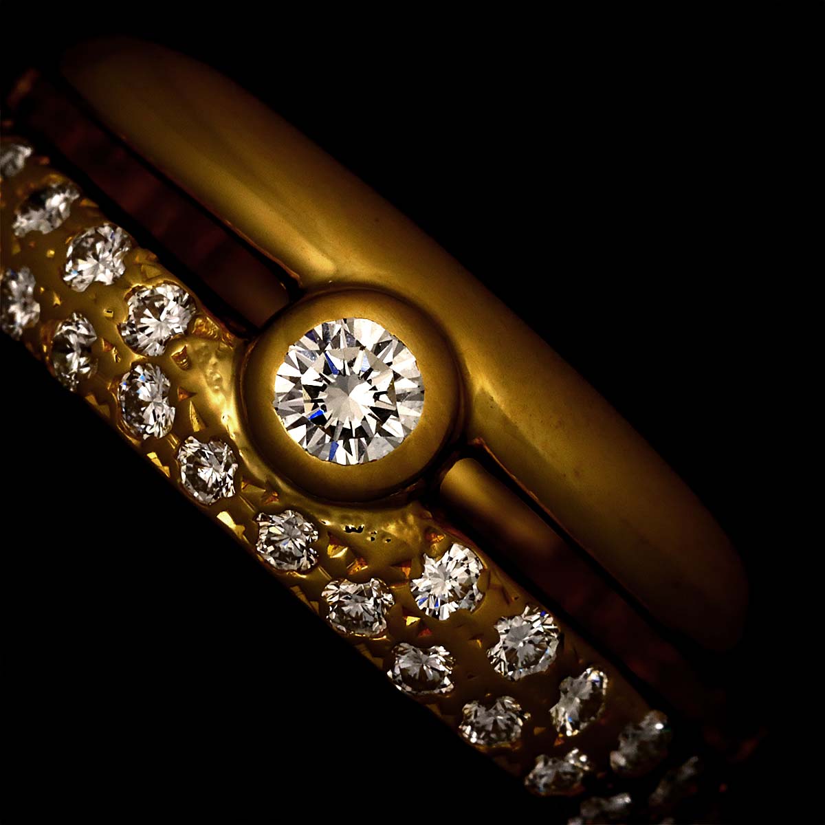 Diamond 0.32ct Ring 18K YG 750 Size5.25(US)