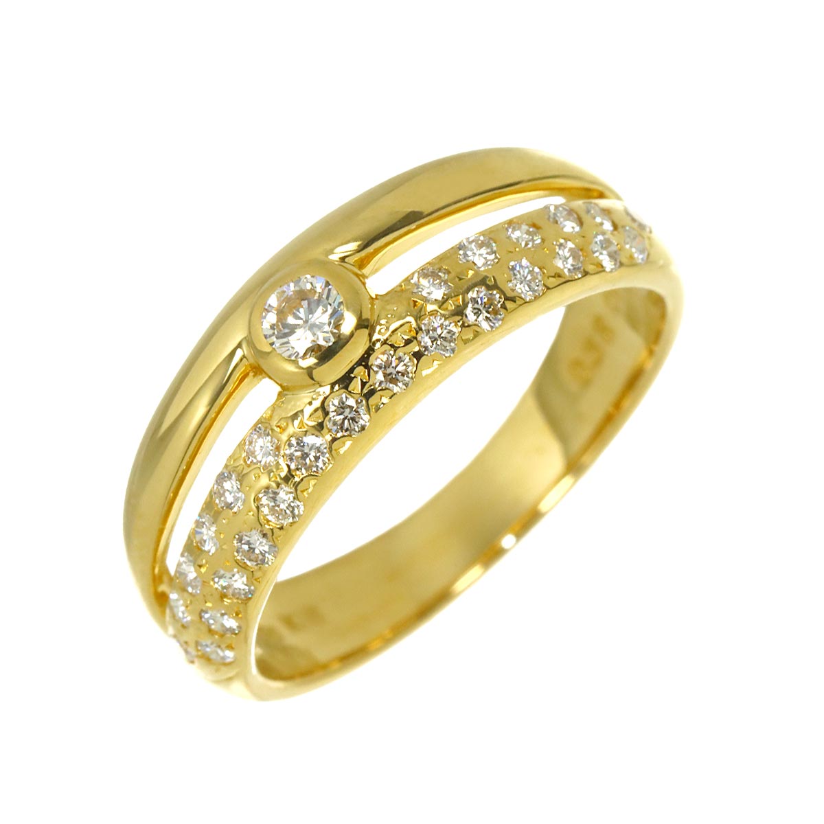 Diamond 0.32ct Ring 18K YG 750 Size5.25(US)