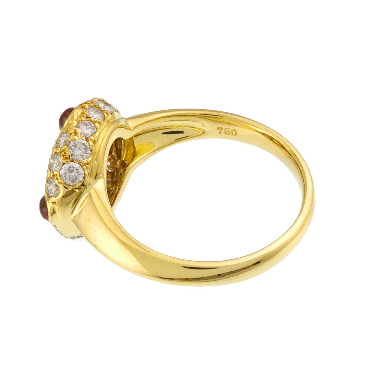 Ruby Diamond Ring 18K YG 750 size4.75-5(US)