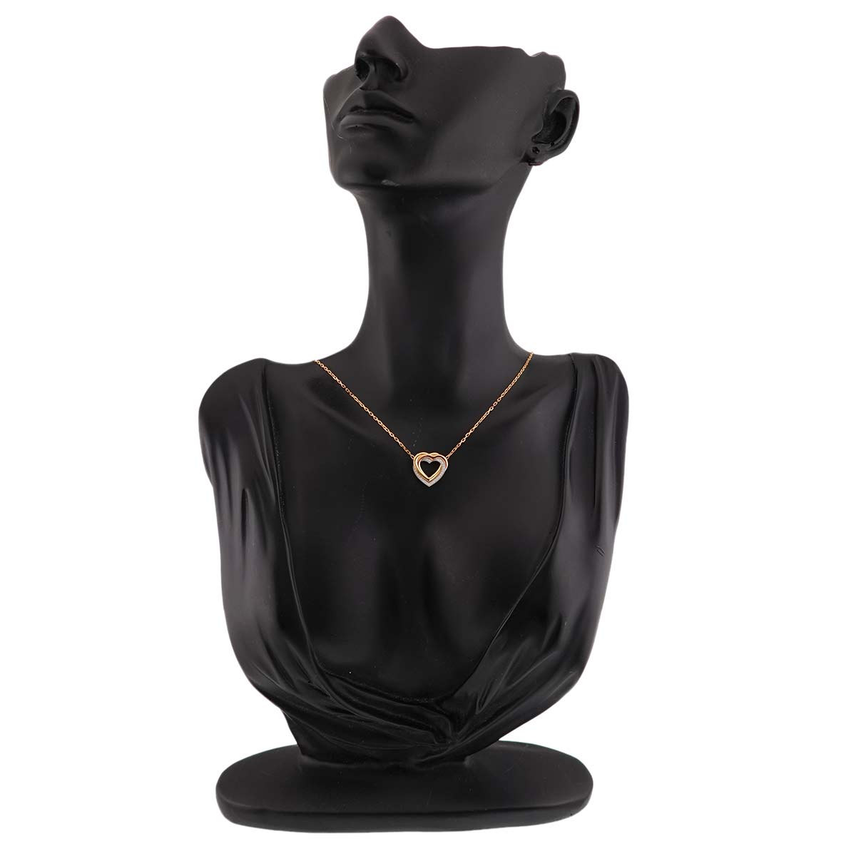 Trinity Diamond Heart Necklace 18K YG WG PG 750