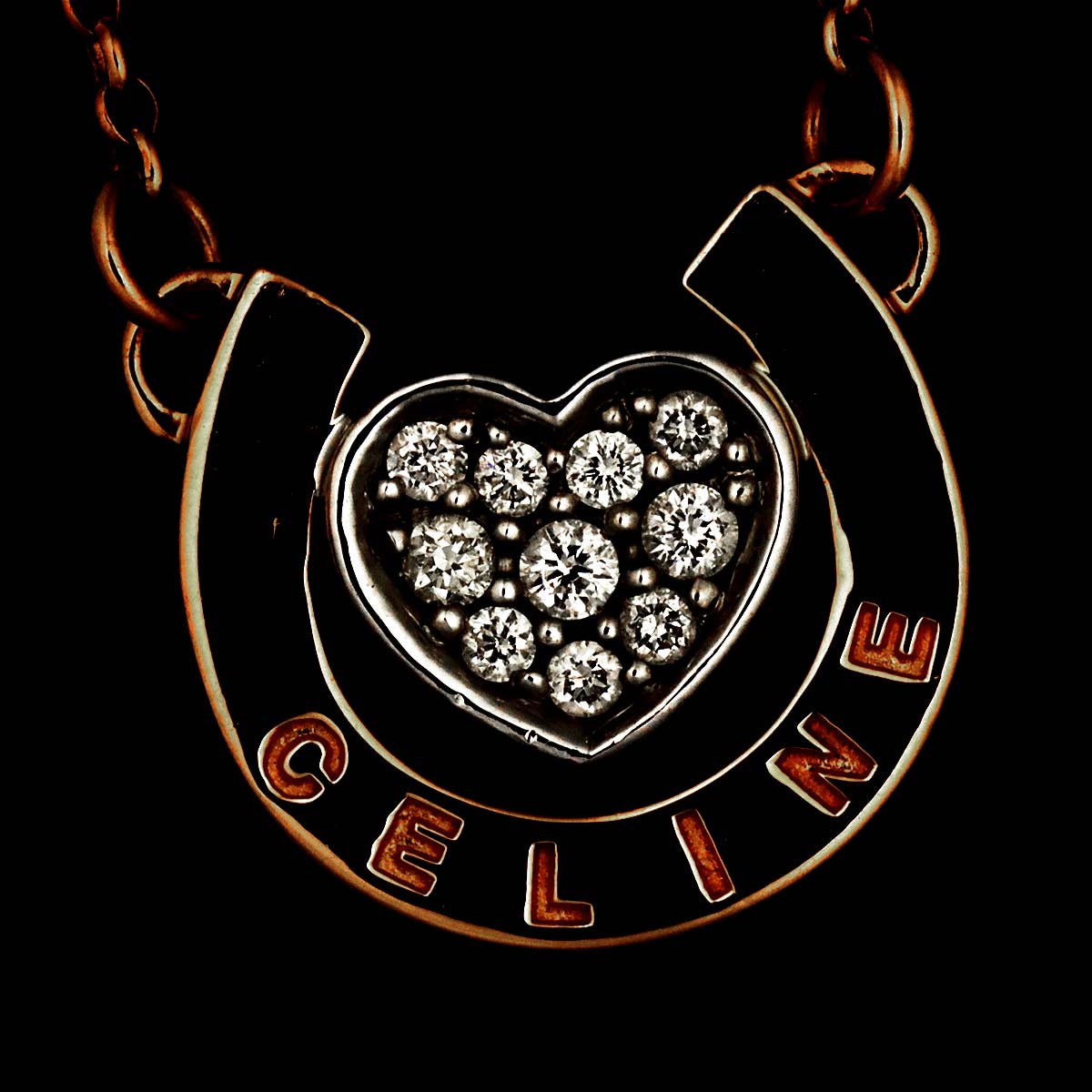 Diamond Necklace 18K Pink White Gold 750